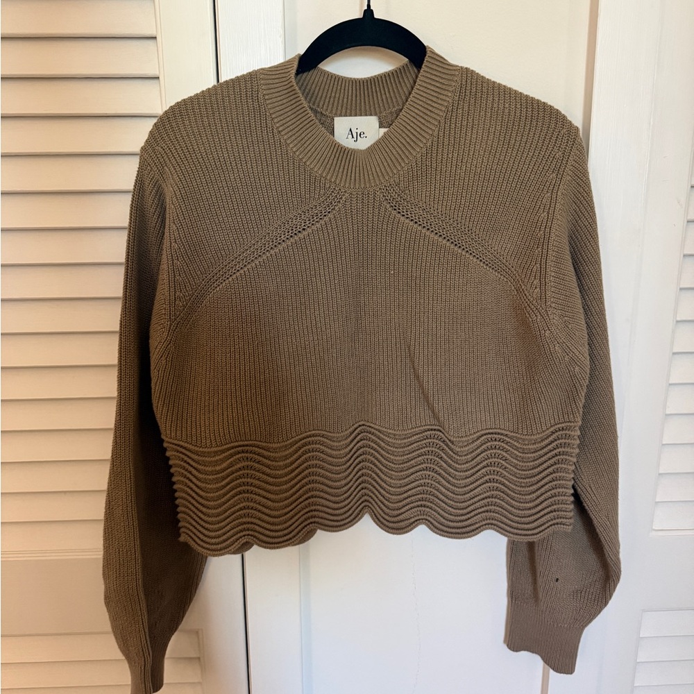 Aje Women's Brown Crew Neck Sweater